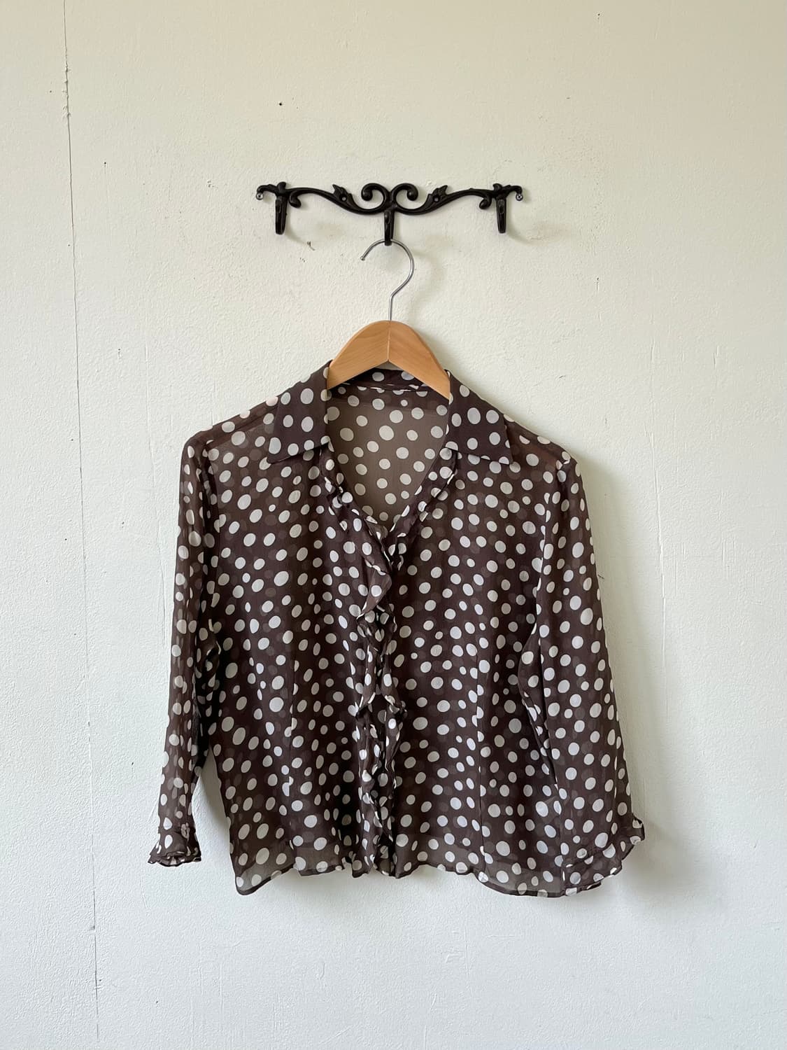 Japan vtg 도트 시스루 가디건 상품이미지1
