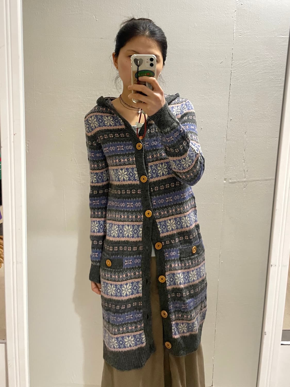 빔스 모리걸 후드 롱 가디건 상품이미지2