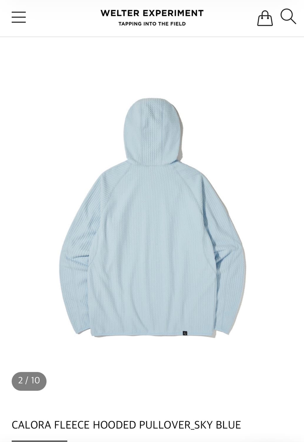 CALORA FLEECE HOODED PULLOVER_SKY BLUE 상품이미지2