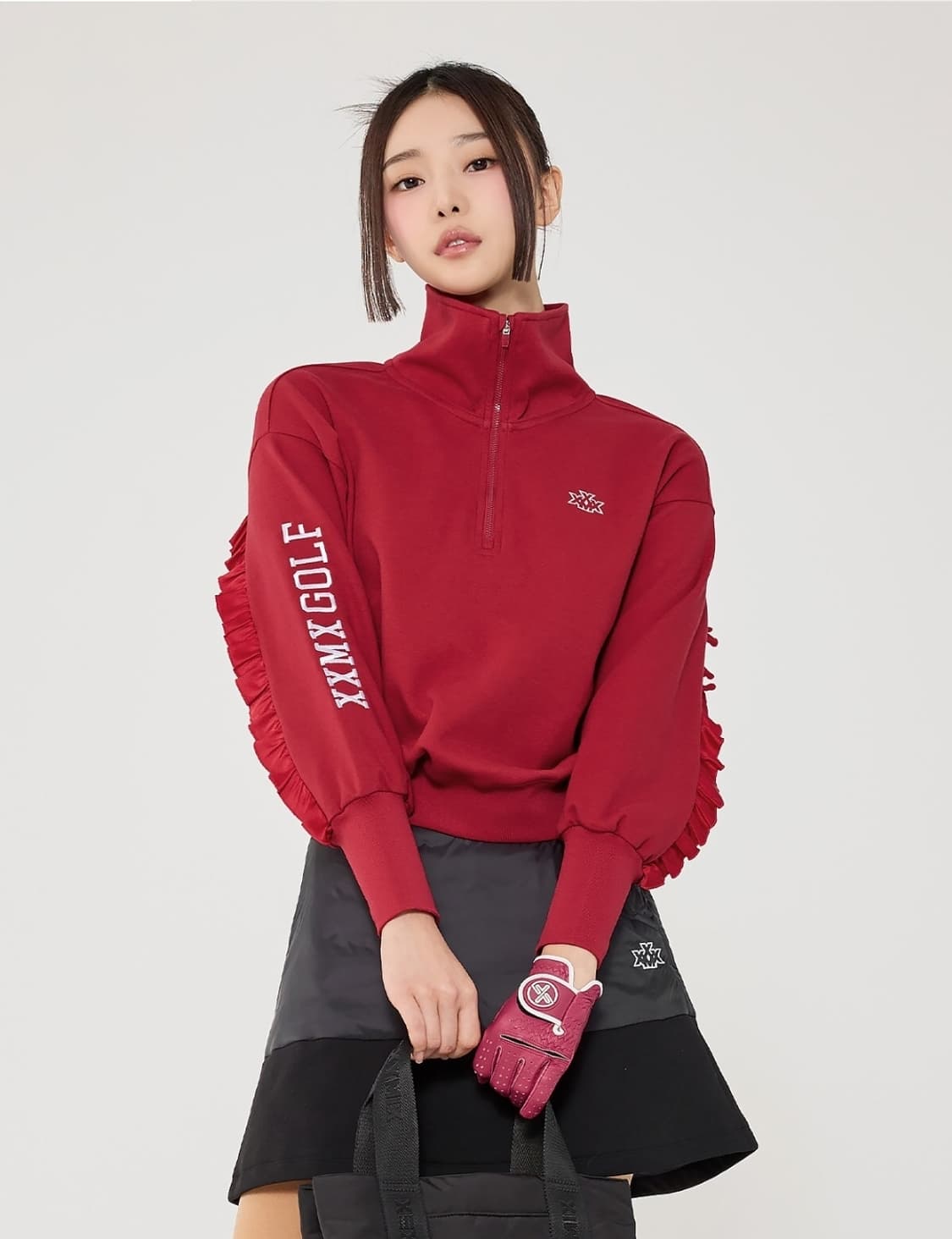 젝시믹스 골프  23Fw 소매 프릴 하프집업 아노락 맨투맨 S size 상품이미지1