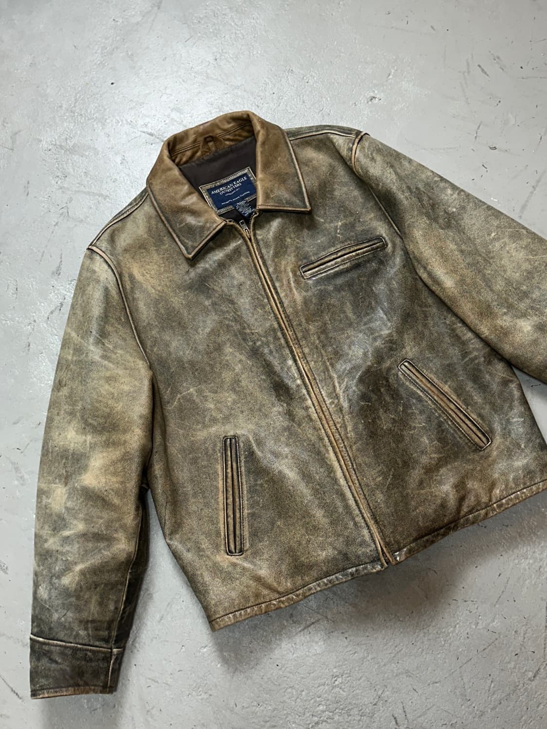 00's 디스 레더 자켓 빈티지 라이더 자켓 상품이미지5