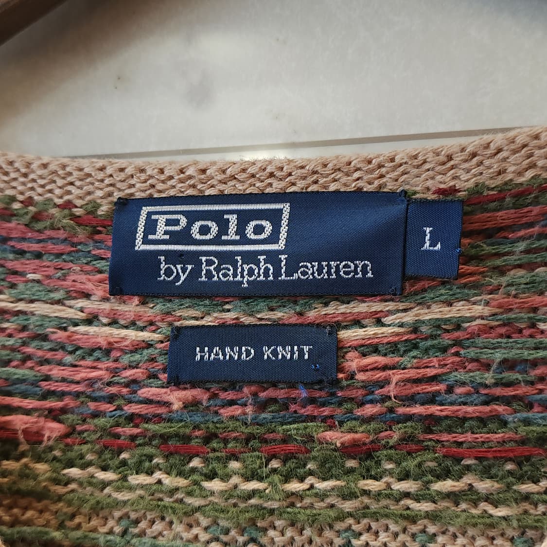 폴로 페어아일 핸드니트 폴로 브이넥 실크니트 L 상품이미지4