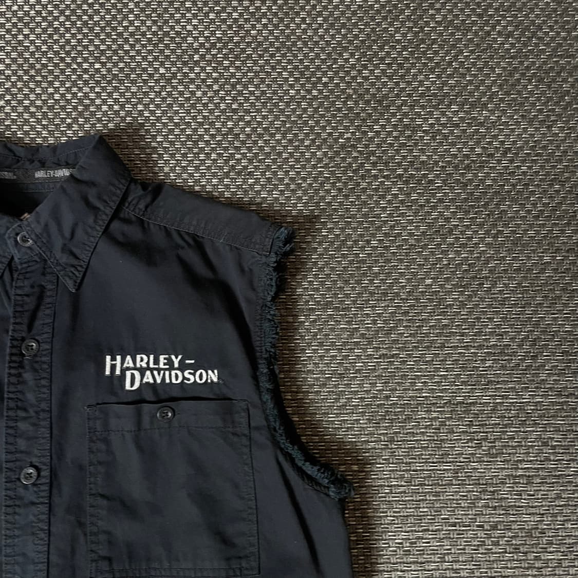 할리데이비슨 블랙 로고 레터링 셔츠 조끼 M 상품이미지3