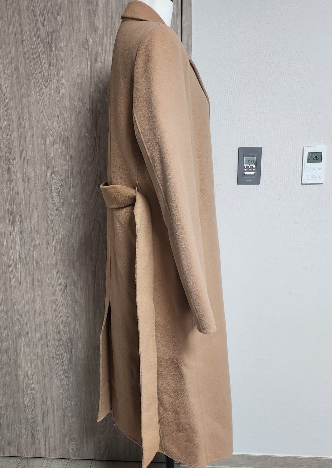 《새상품》핸드메이드 울 롱코트 상품이미지3