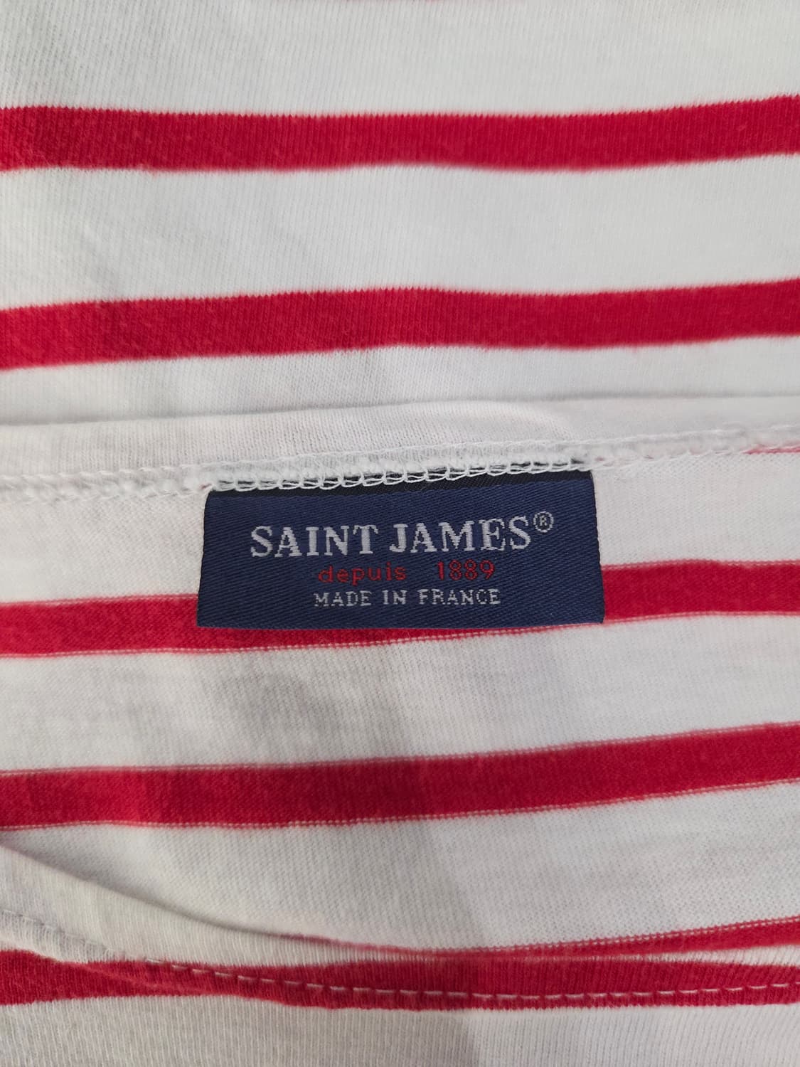 SAINT JAMES 세인트제임스 레드 스트라이프 반팔 티셔츠 상품이미지8