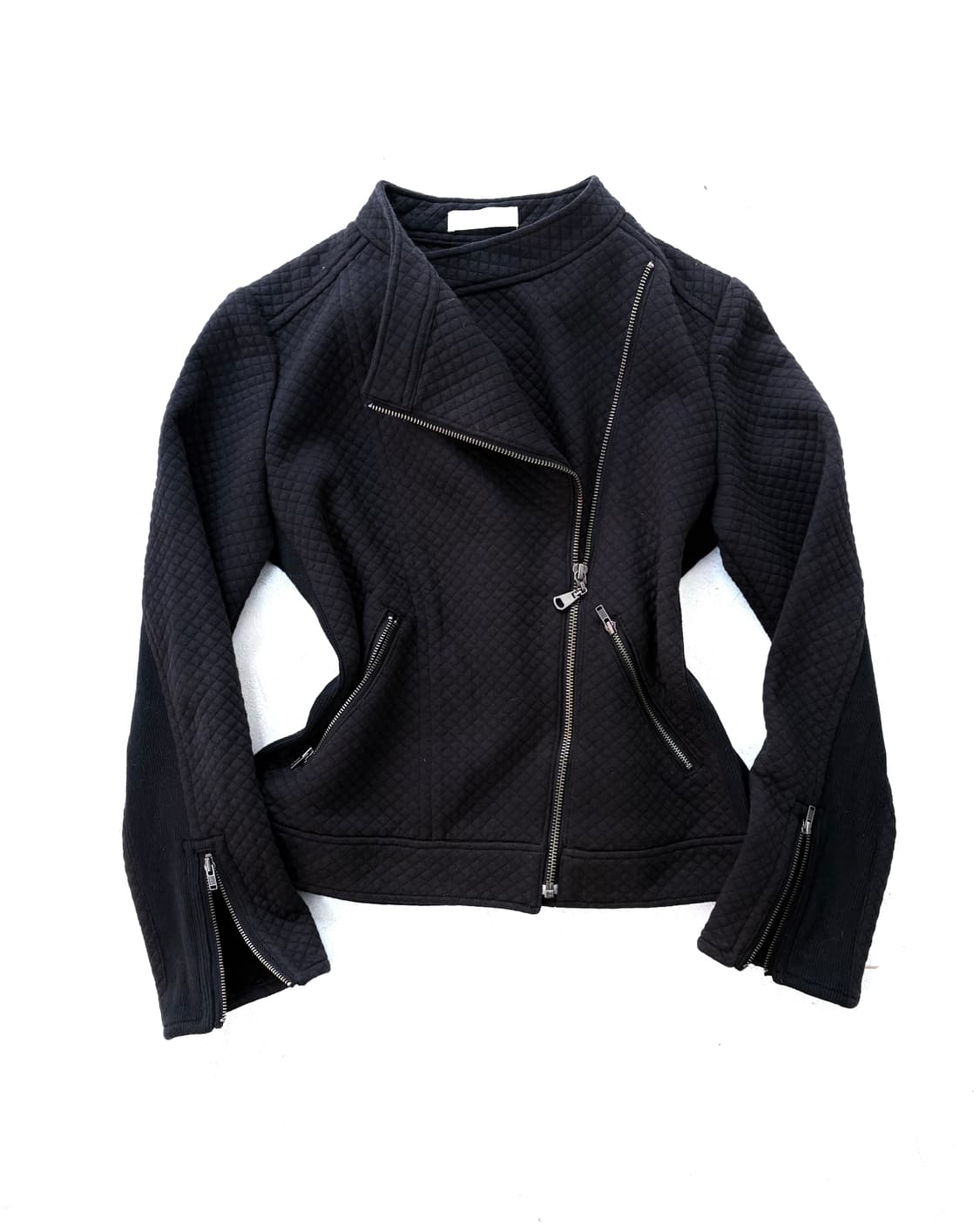 Embossed-zipper short rider jacket 상품이미지1