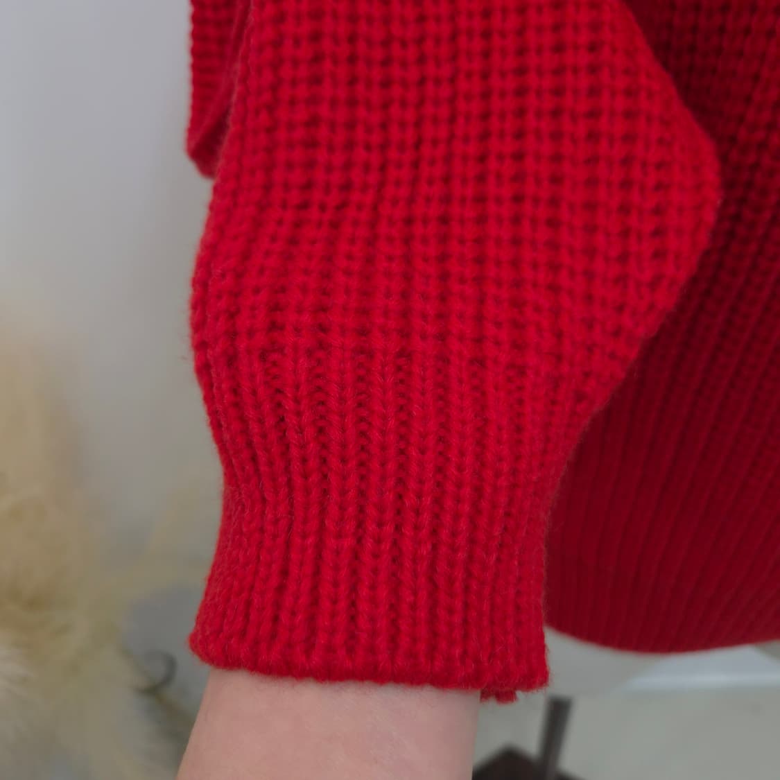 DON JADE 레드 울혼방 니트 상품이미지6