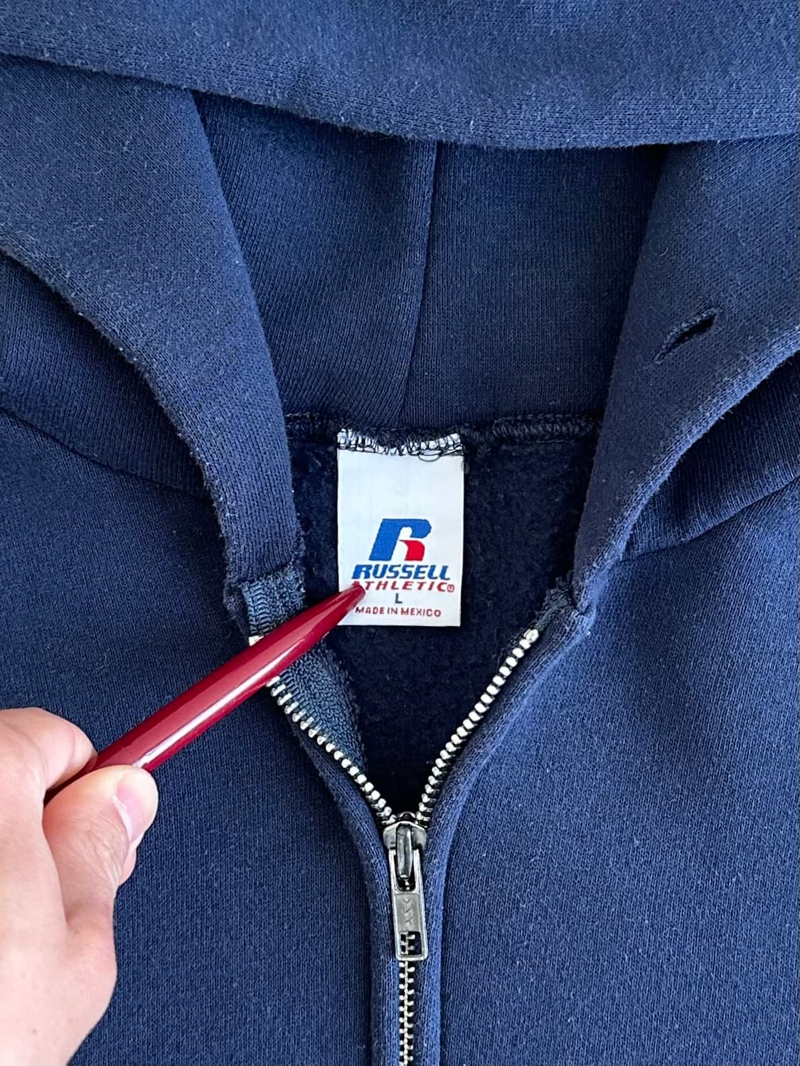 00s 빈티지 러셀 후드집업 네이비 L 상품이미지6