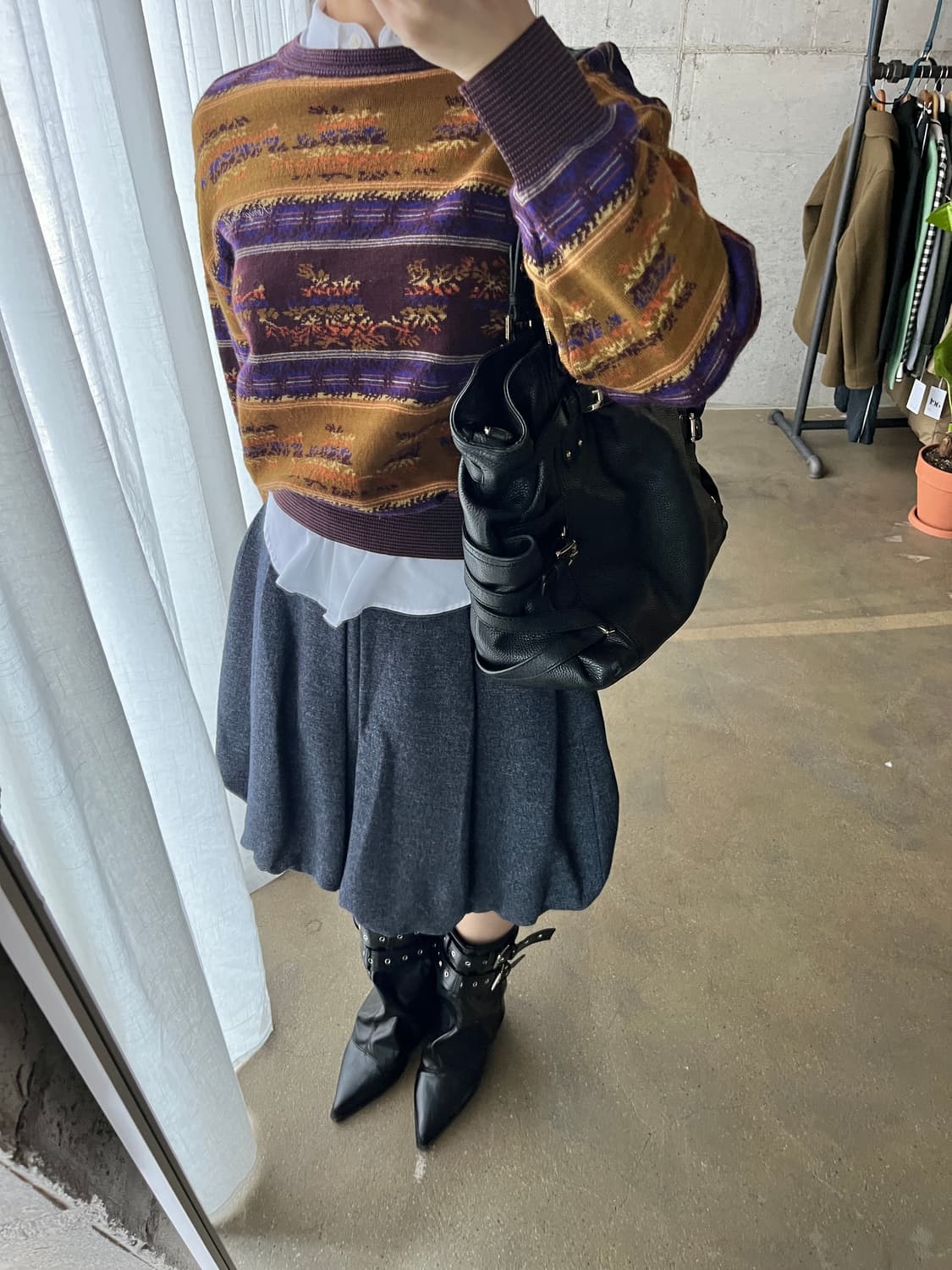 Rene 르네 울 벌룬 스커트 그레이 상품이미지6