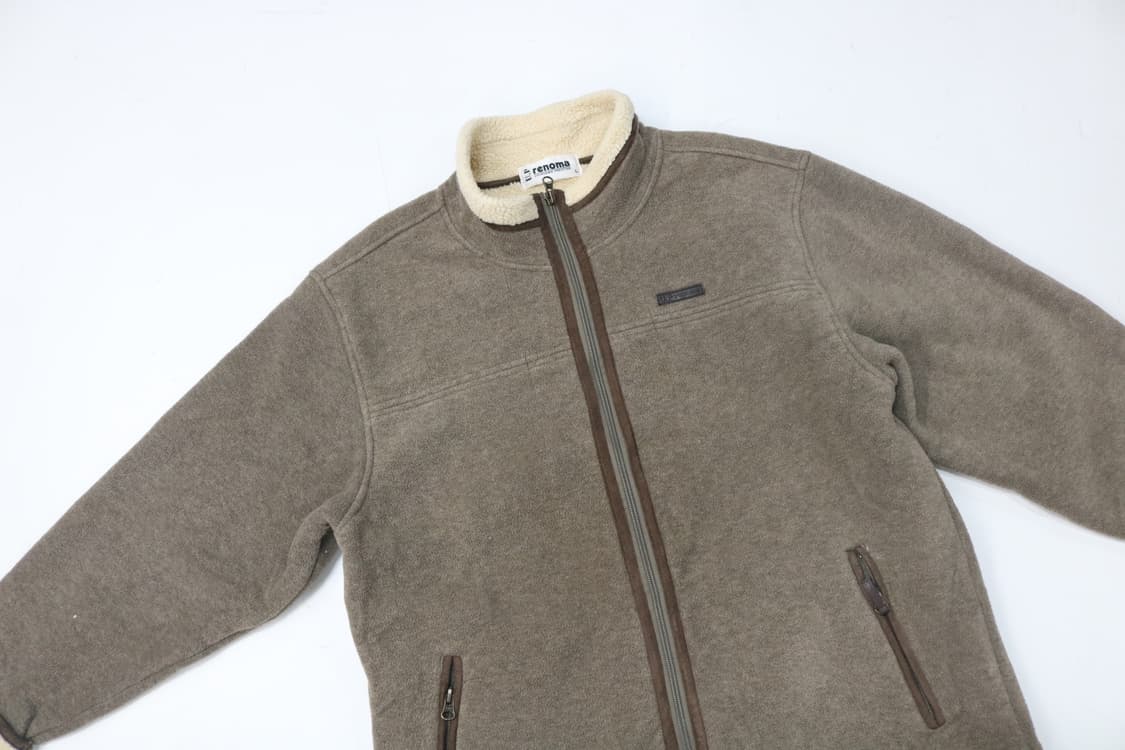 레노마 넥라인 양털 보아 퍼 배색 플리스 자켓 상품이미지3