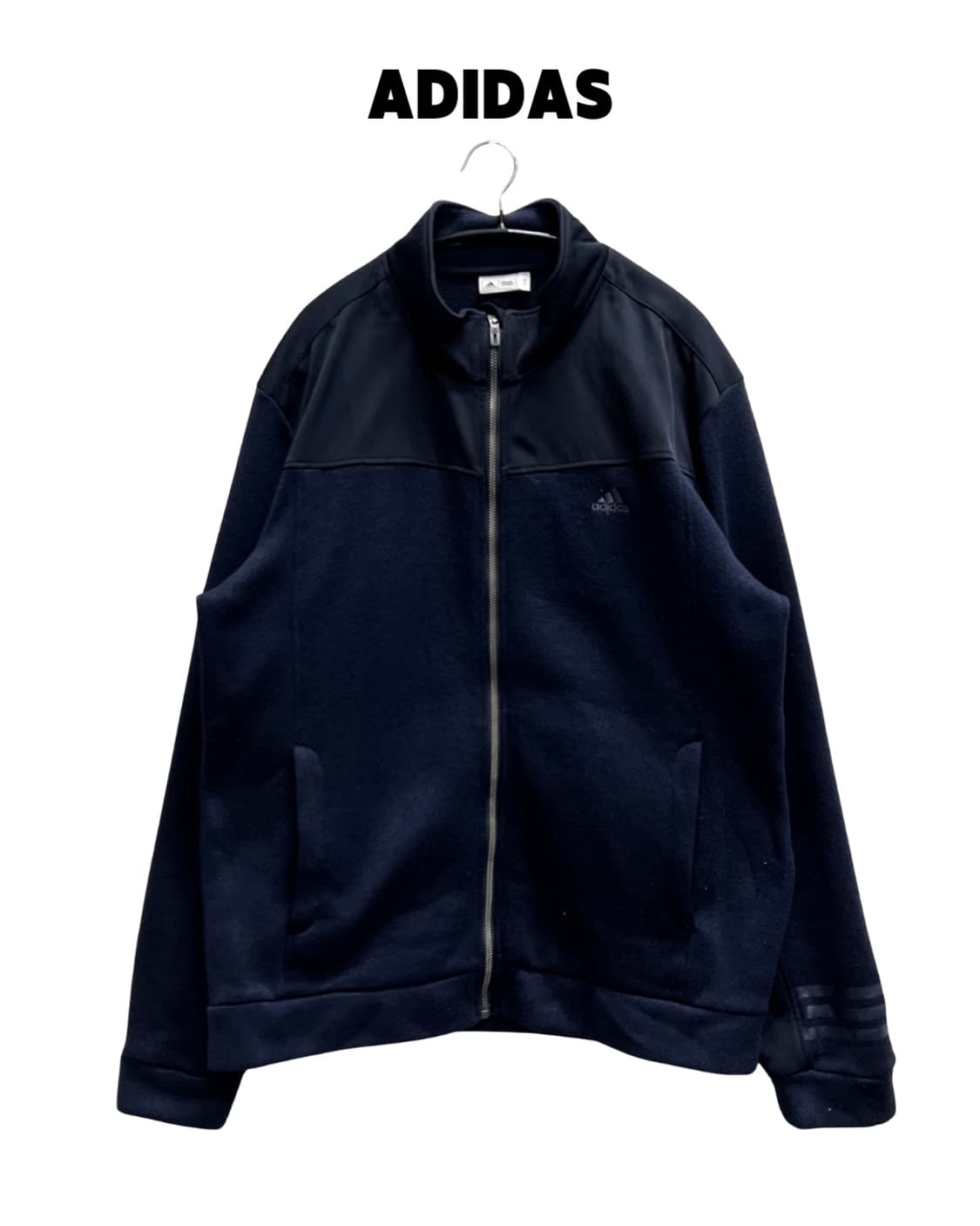아디다스 골프 플리스 집업 자켓 네이비 상품이미지1