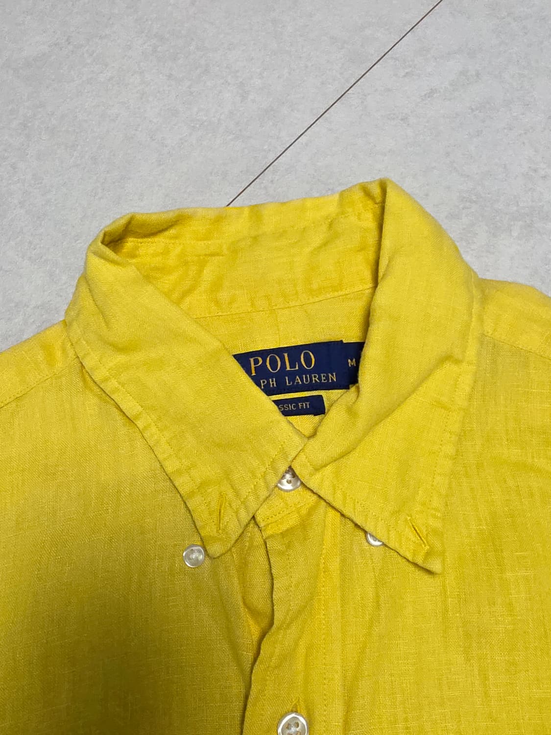 qr인식 폴로 랄프로렌 클래식핏 셔츠 M 옐로우 새상품급 남성 100 상품이미지2
