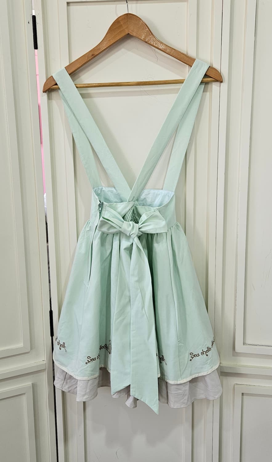 애로우(ARROW) 민트 조개 자수 점퍼 원피스 상품이미지6