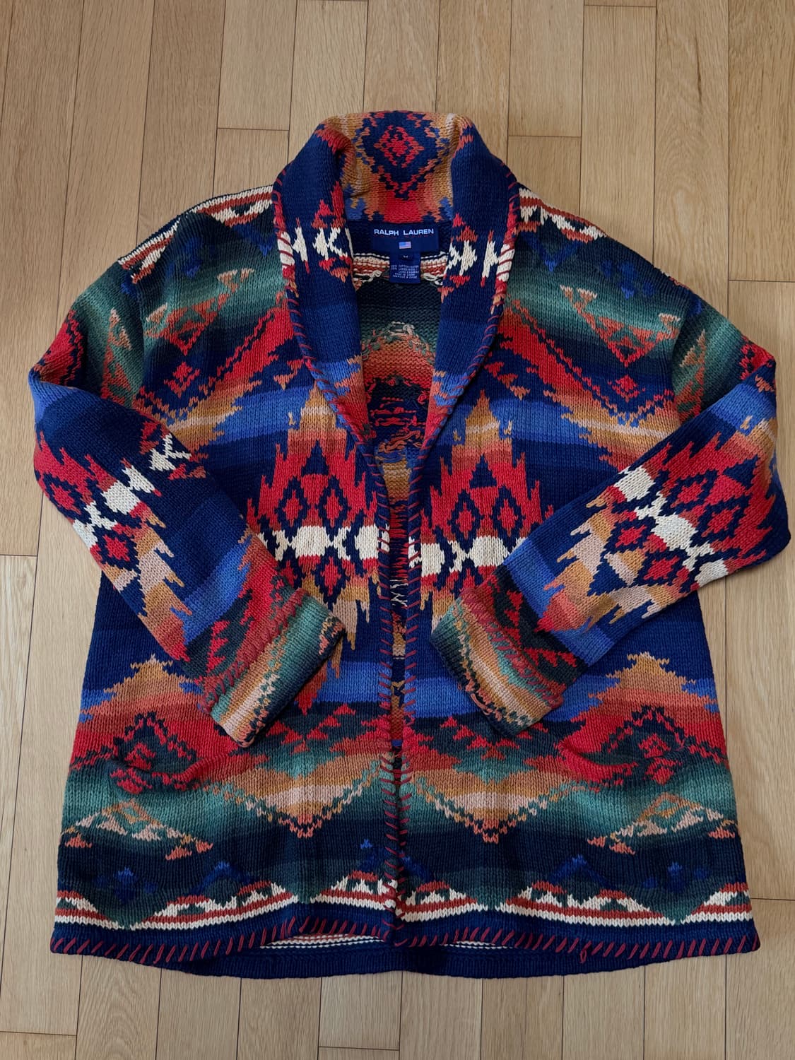 폴로 랄프로렌 아즈텍 패턴 숄카라 니트 가디건 상품이미지1