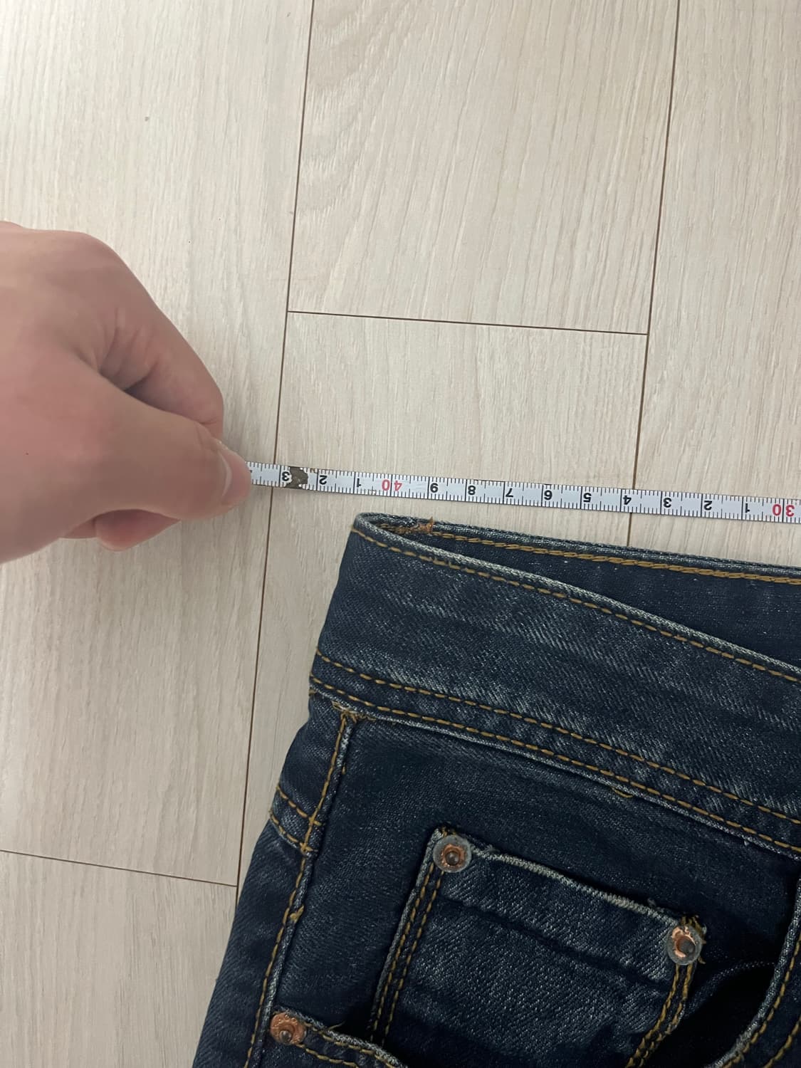 리바이스 다크워싱 레귤러 일자 데님 (32-33 / 총장 109) 상품이미지7