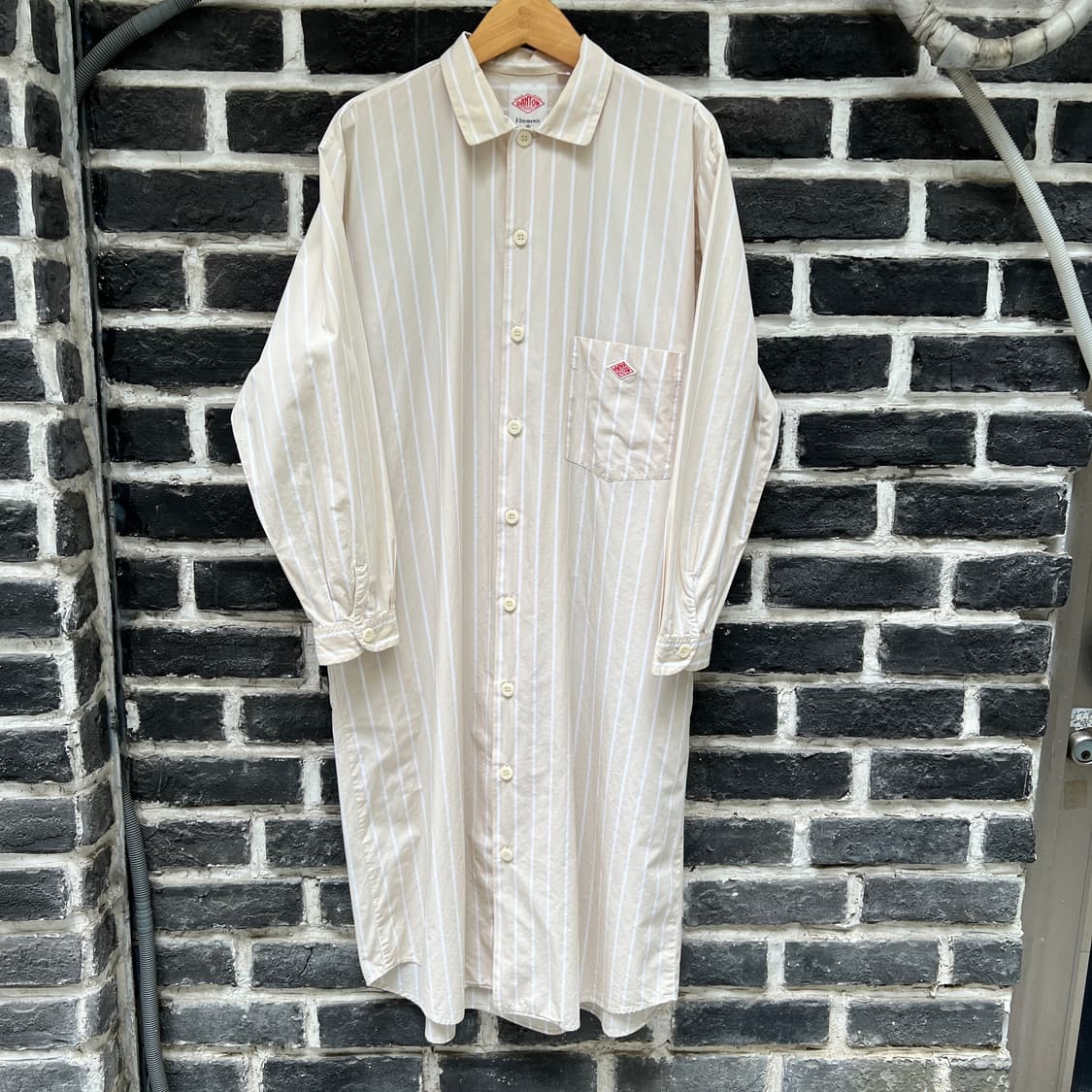 단톤 스트라이프 셔츠 원피스 상품이미지1