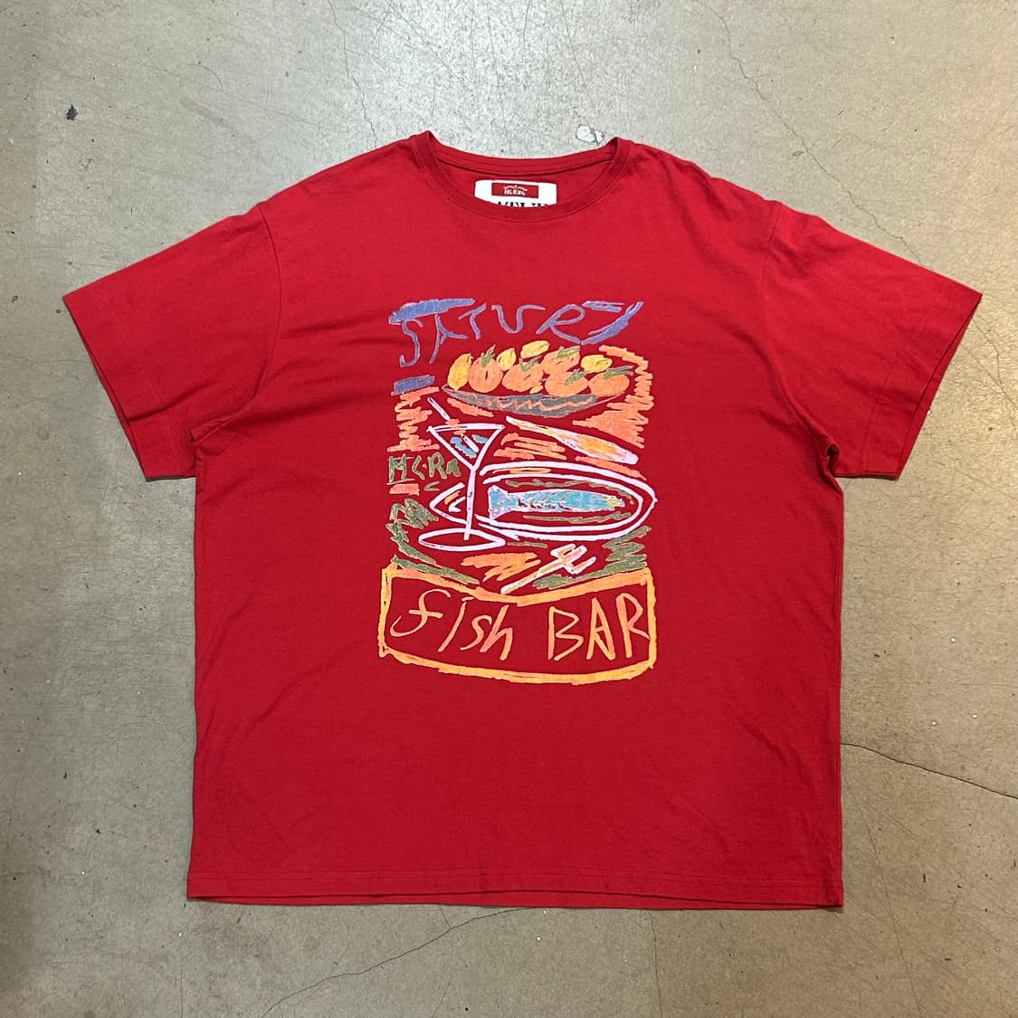 105 세터 레드 프린트 반팔티 상품이미지2