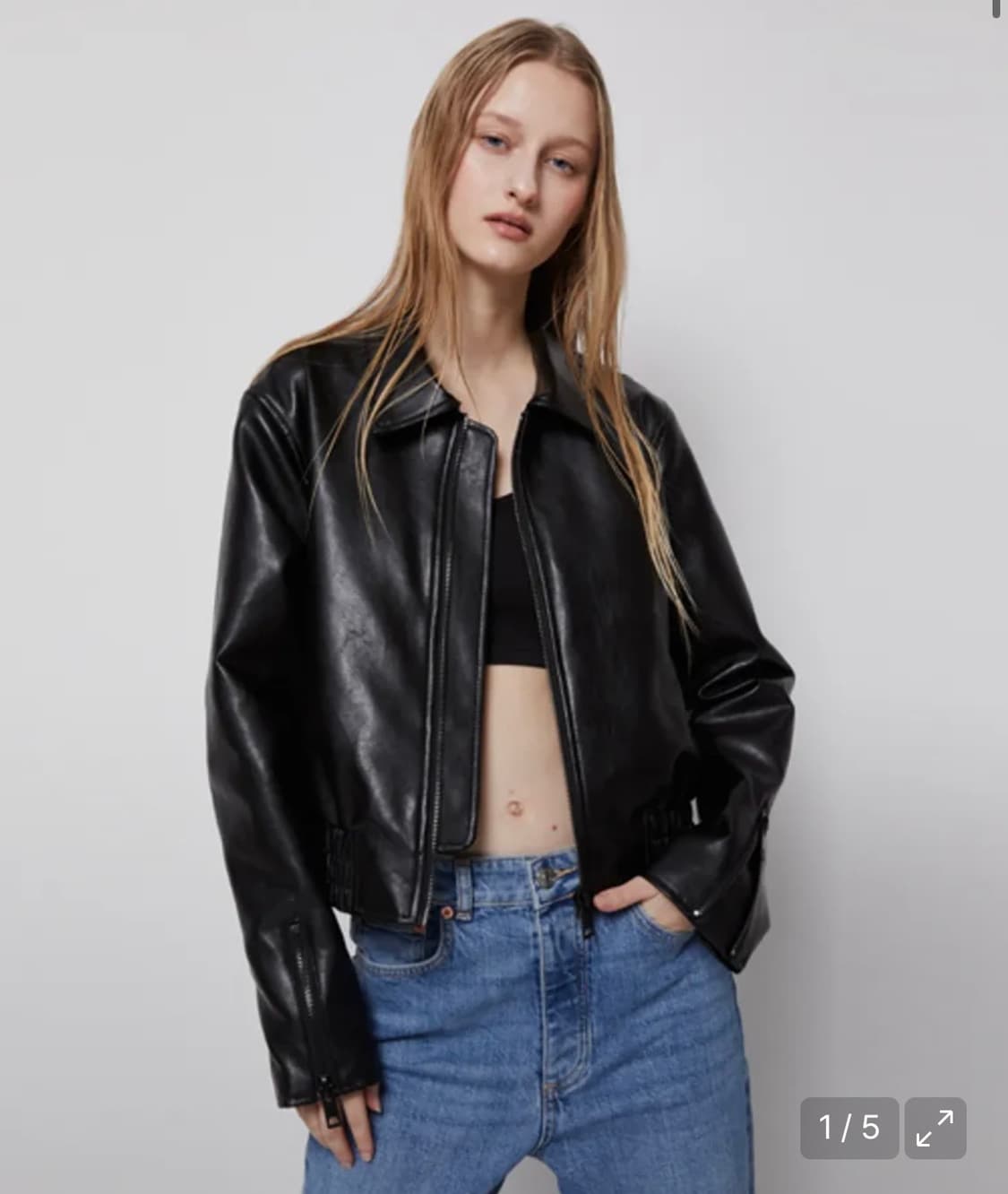 9020 비건레더 싱글밴딩 자켓 블랙 상품이미지1