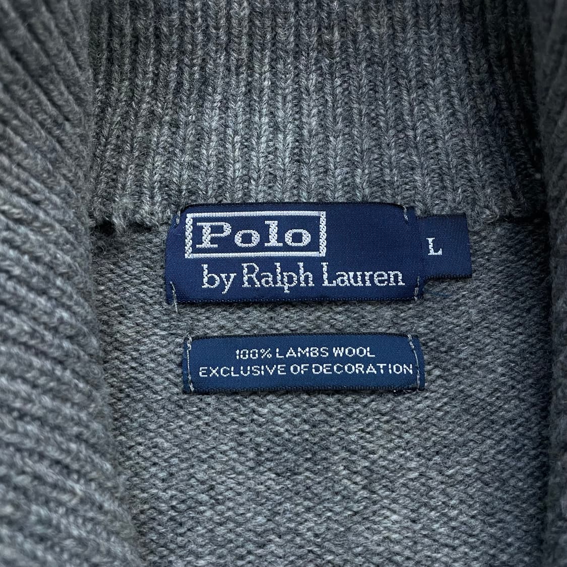 폴로 랄프로렌 포니 로고 램스울 니트 집업 그레이 상품이미지3