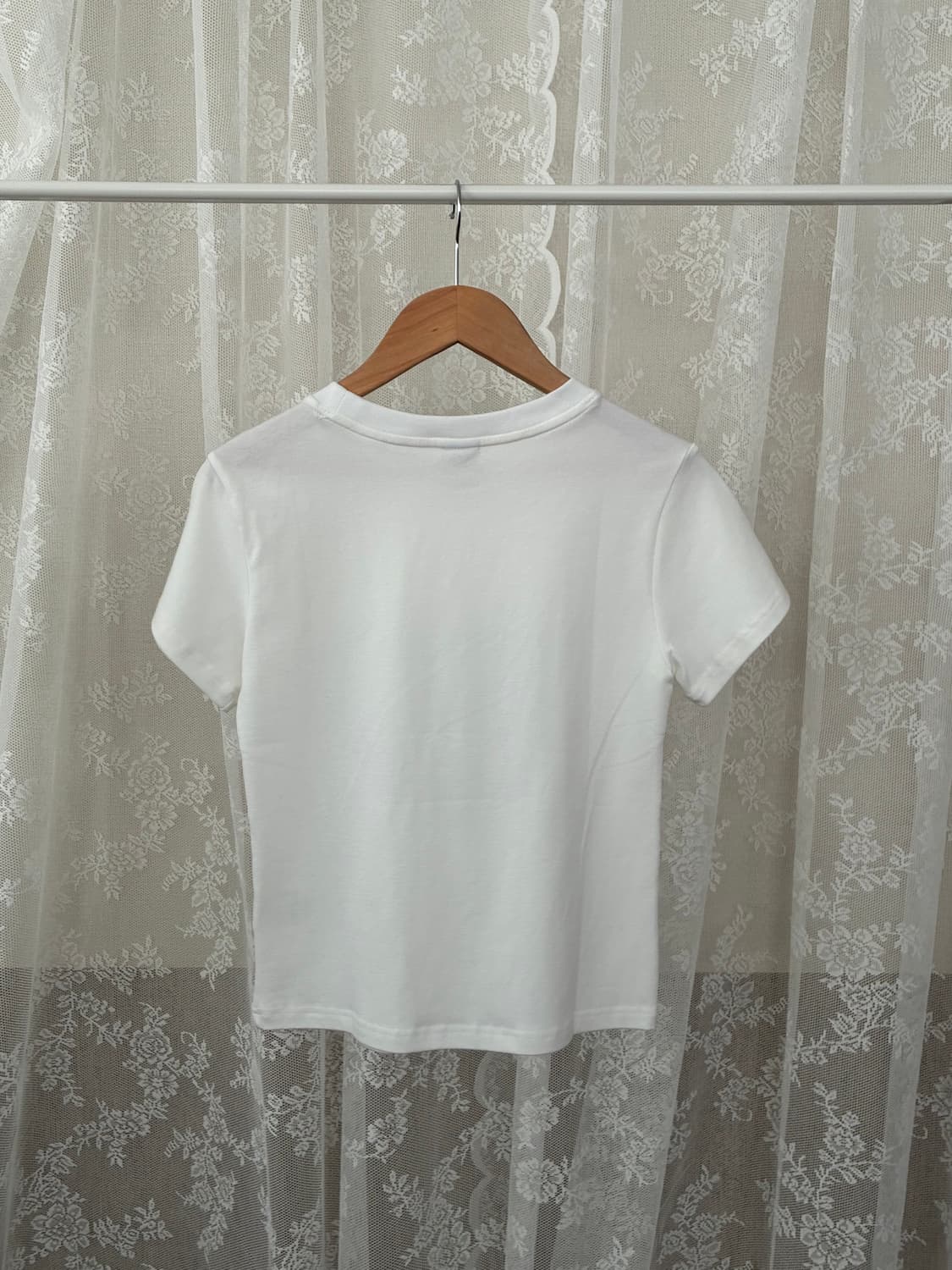 F) 러브이즈트루 레이스 러브 반팔 티셔츠 화이트 상품이미지2