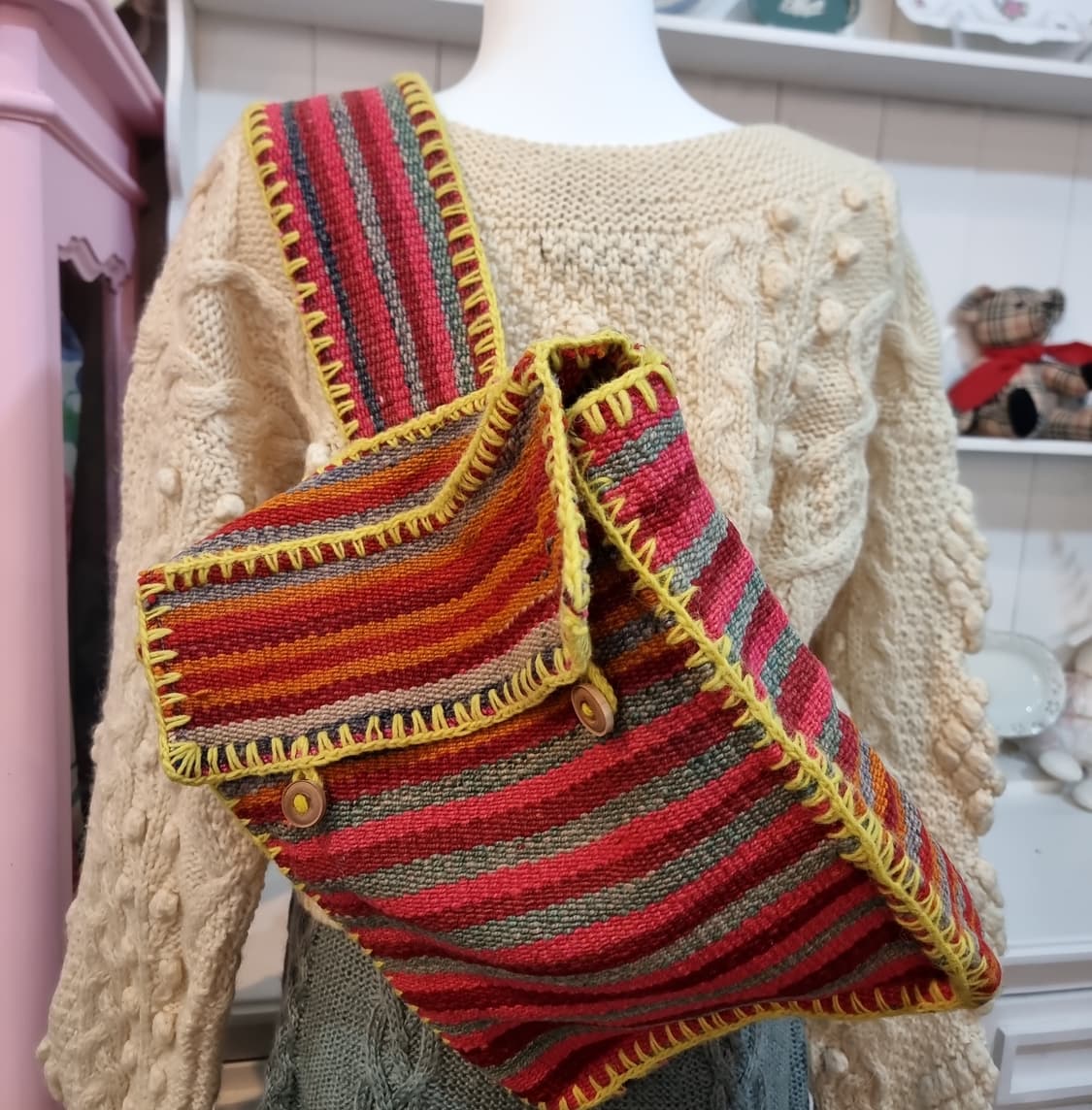 핸드메이드 스트라이프 백팩 상품이미지6