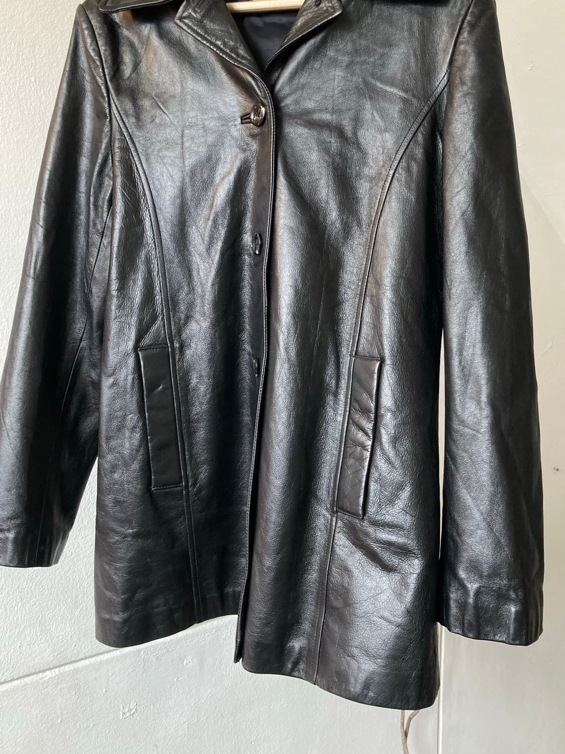 소가죽 싱글버튼 레더 자켓 상품이미지3