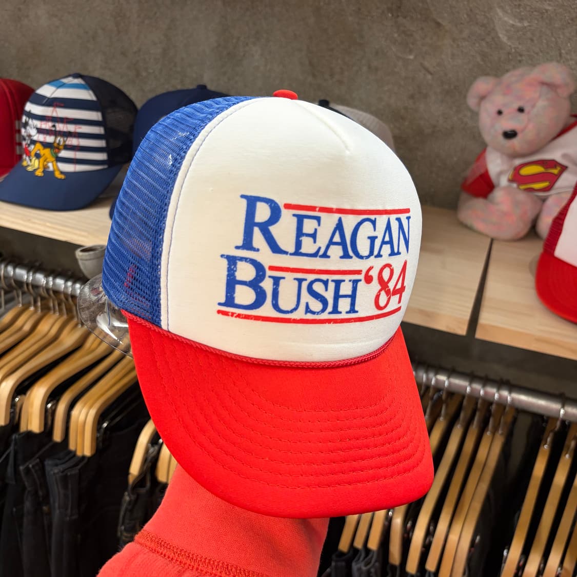 84s USA 빈티지 레이건 조지부시 선거 트러커 매쉬 볼캡 모자  상품이미지3