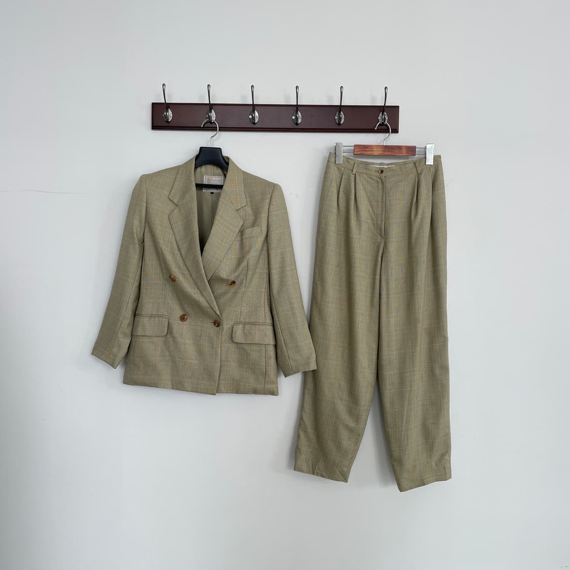 버버리 체크 더블 블레이저 팬츠 바지 셋업 상품이미지1