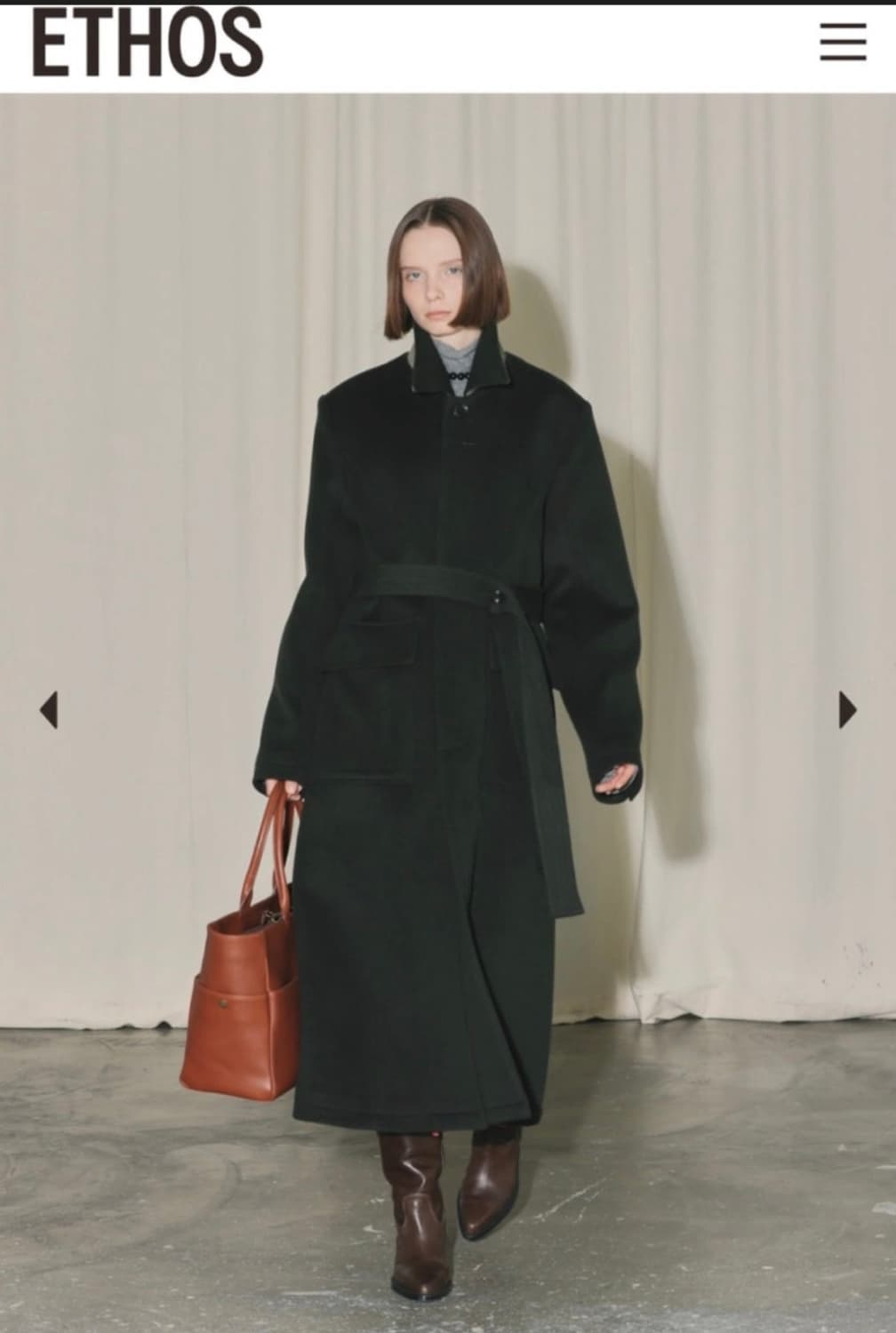 Ethos belted long coat 상품이미지1