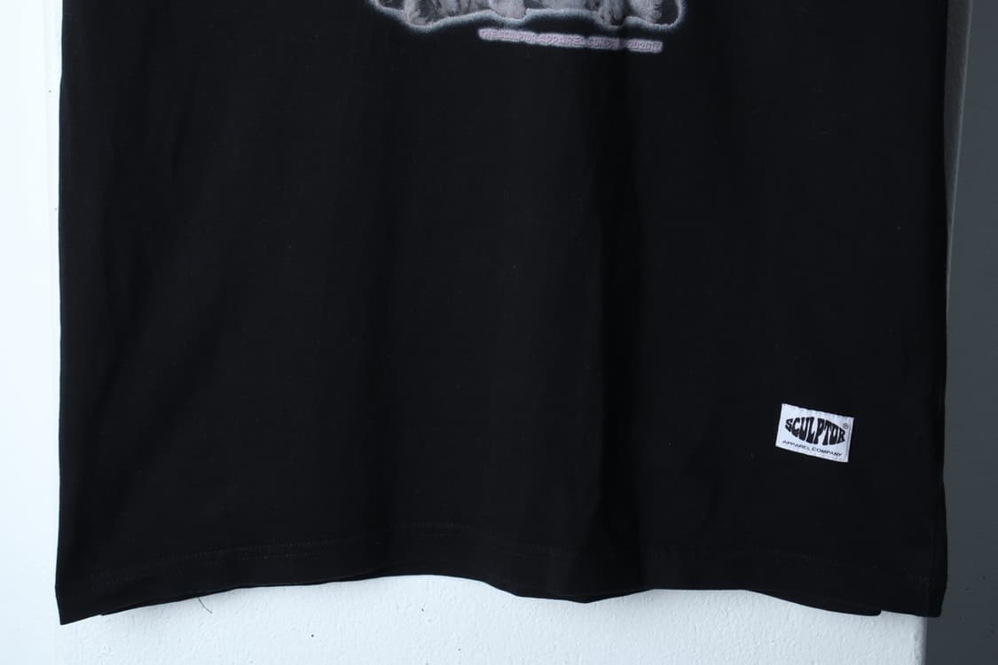 W(M-XL) 스컬프터 반팔 티셔츠 Y2K 고양이프린팅 블랙-H31190 상품이미지5