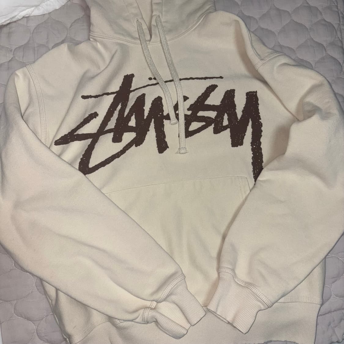 스투시 후드티 아이보리 브라운 M 22fw 상품이미지2