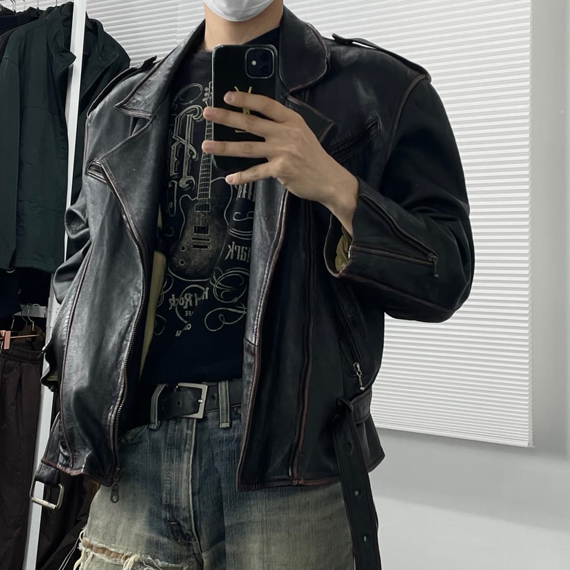 XL 아메리칸 이글 양가죽 크롭 웨스턴 라이더 자켓 상품이미지2