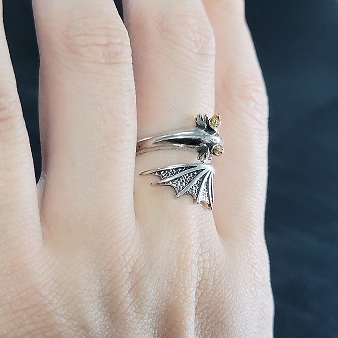 Dravorn 실버 남자 엔틱 빈티지 명품 용 드래곤 반지 상품이미지6