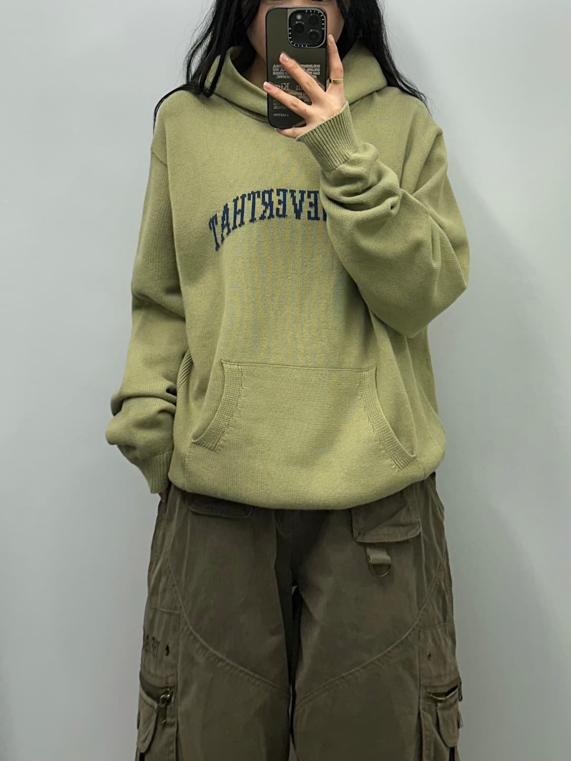 디스이즈네버댓 말차 니트 후드티 상품이미지1