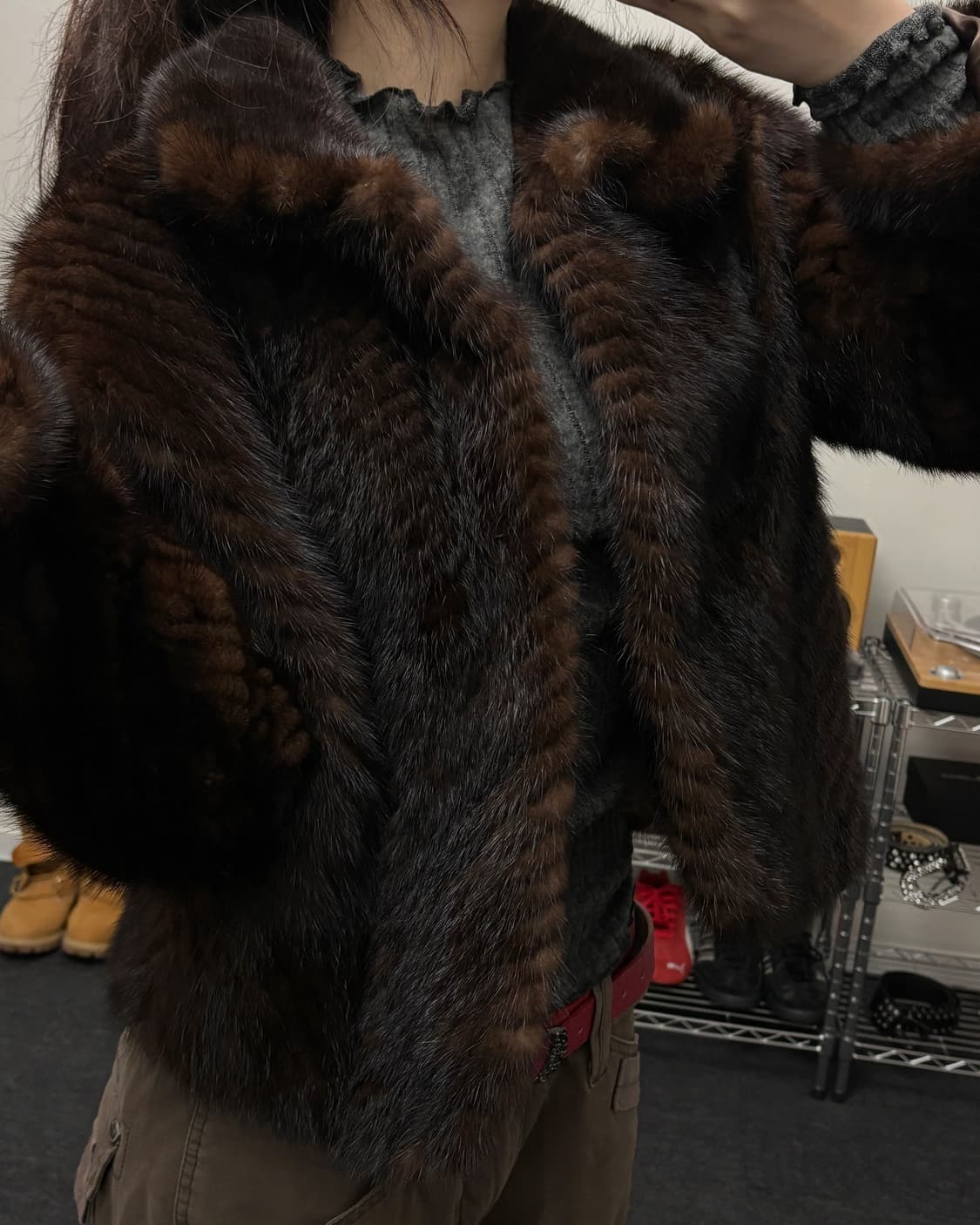 올드 빈티지 브라운 퍼 자켓 상품이미지3