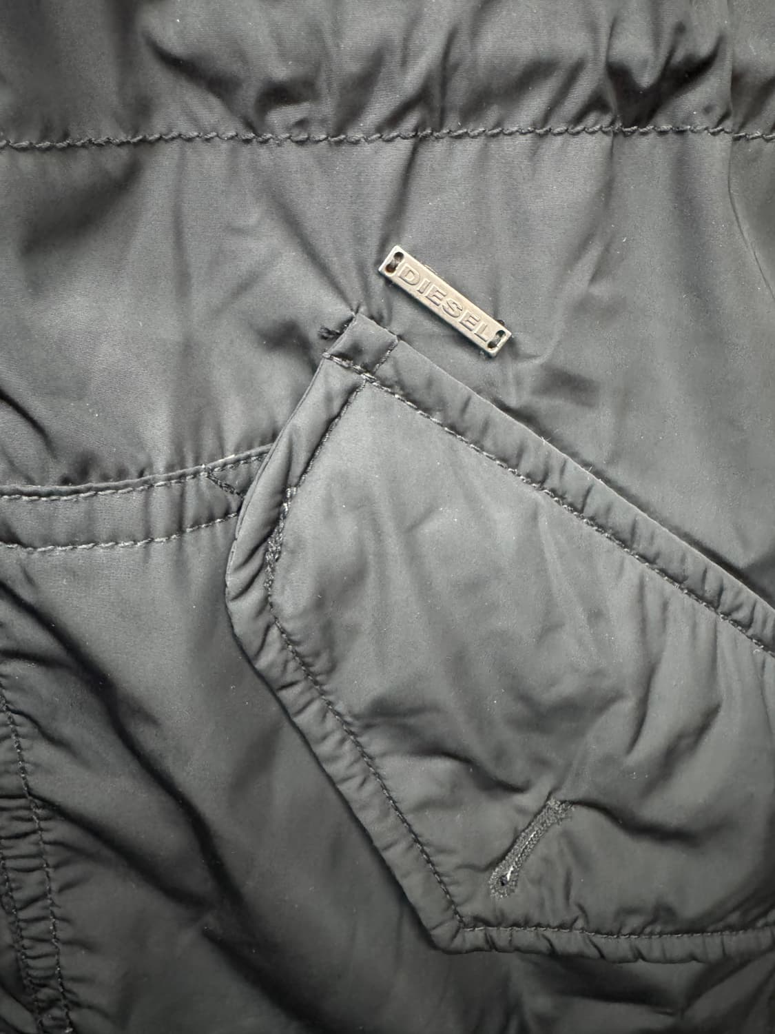 디젤 하이넥 후드털 야상패딩 100(L) 상품이미지4