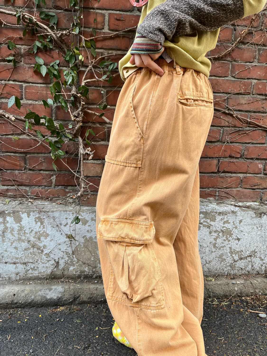 오렌지 브라운 와이드 카고 팬츠 상품이미지5