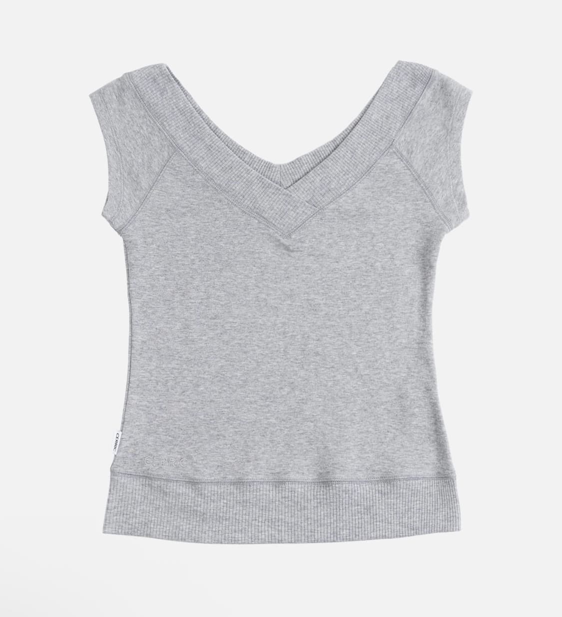 세릭 V-Neck Rib Top Gray 상품이미지2