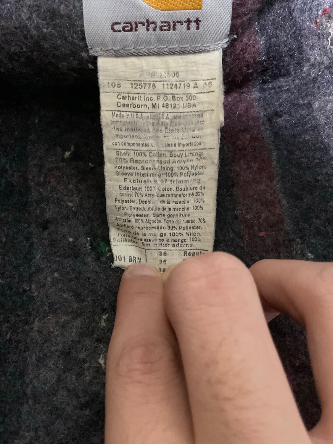 칼하트 디트로이트 j01 brn 36 사이즈 상품이미지3