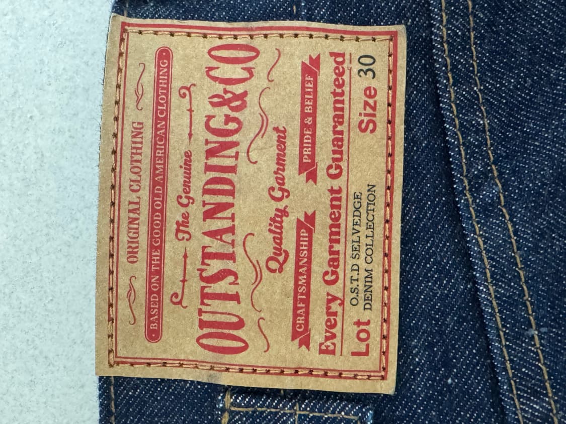아웃스탠딩 30S 신치백 셀비지 데님 s 상품이미지4