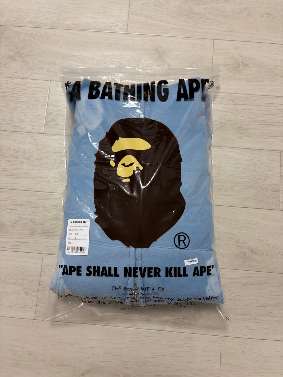 베이프 핸드 다이 샤크 풀 집 후드집업 블루 상품이미지4