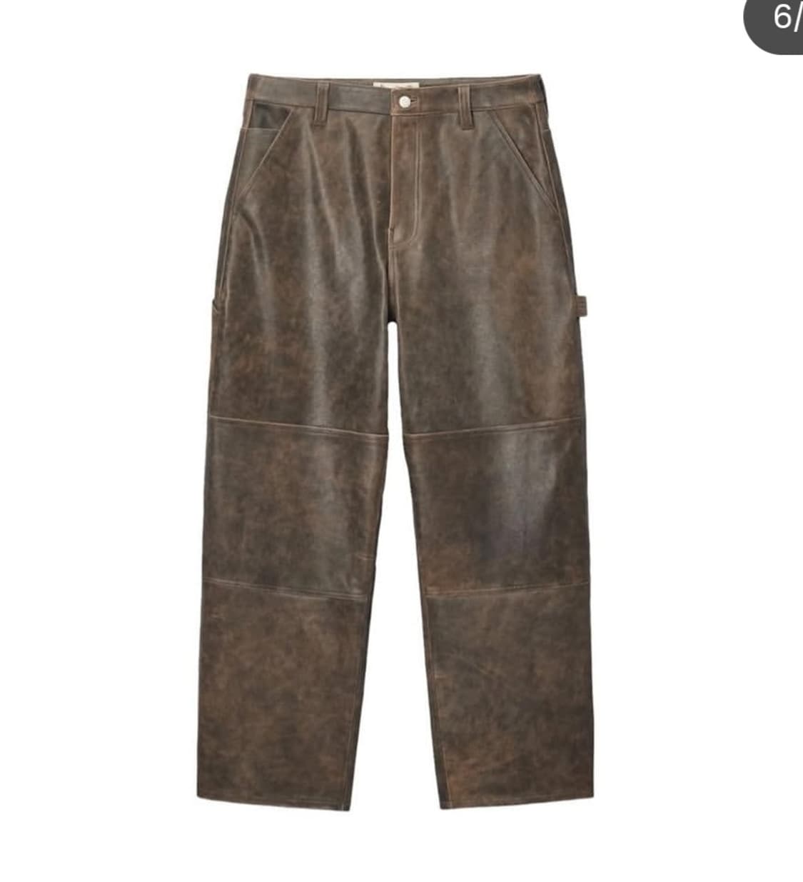 Stussy distressed leather pants brown 상품이미지3