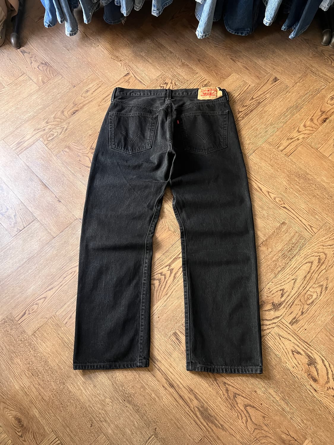 [38]00's 리바이스 USA 501 스트레이트핏 흑청 데님 팬츠 상품이미지2