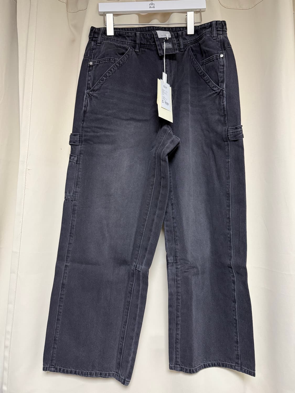 폴리테루 해머 데님 팬츠 워시드 블랙 3 팝니다 상품이미지1