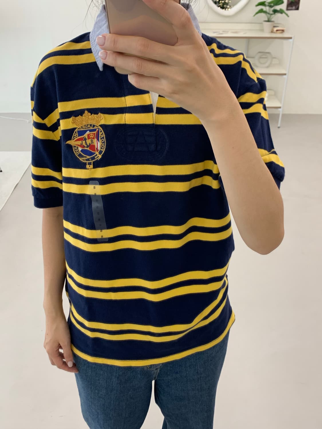 폴로 랄프로렌 스트라이프 반팔 럭비티 S 상품이미지5