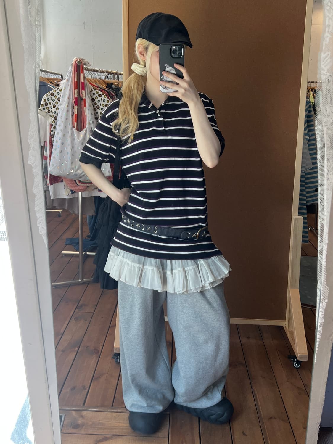 폴로 블랙 스트라이프 카라 반팔티 상품이미지1