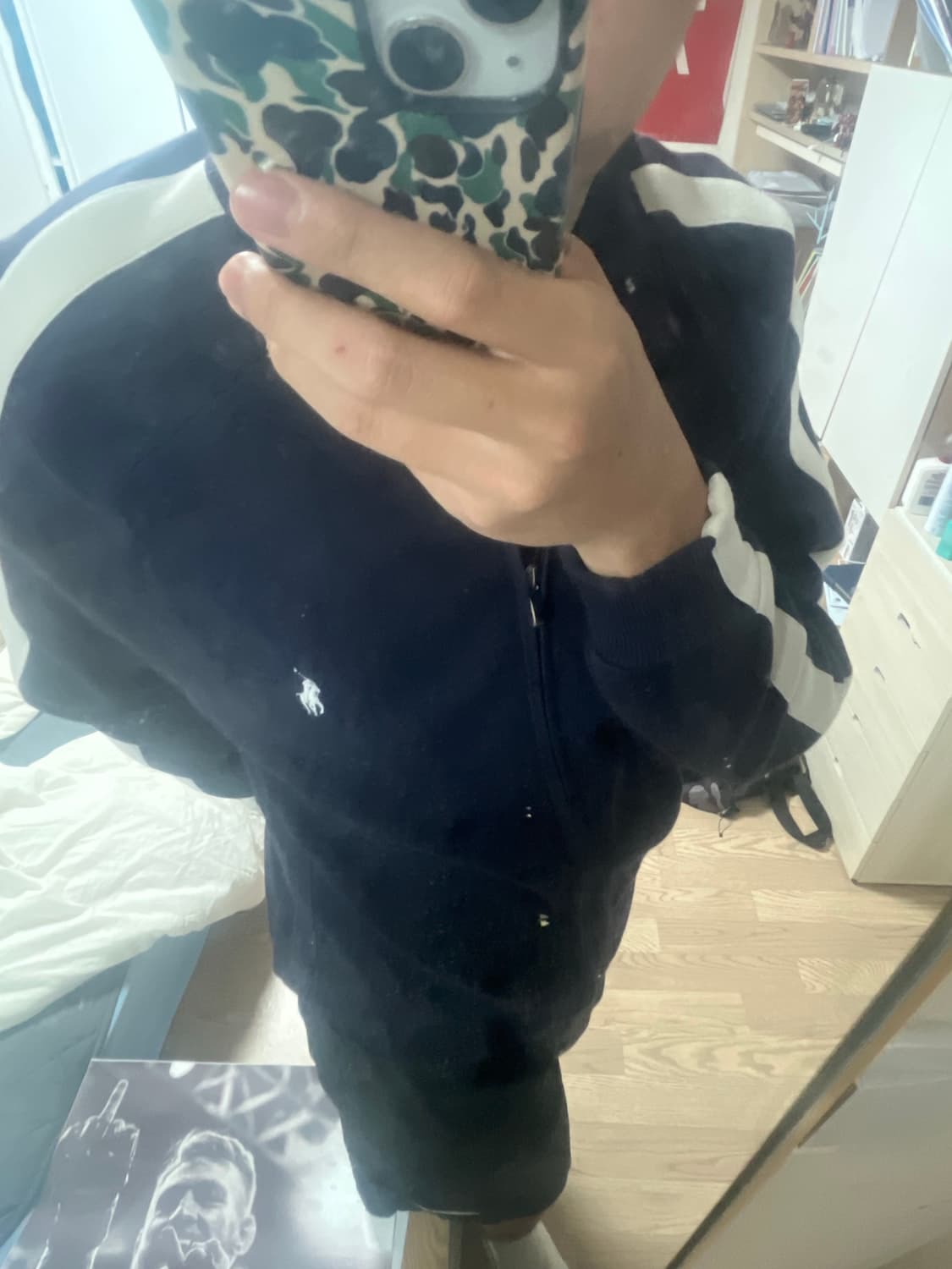 폴로 네이비 니트집업 상품이미지1