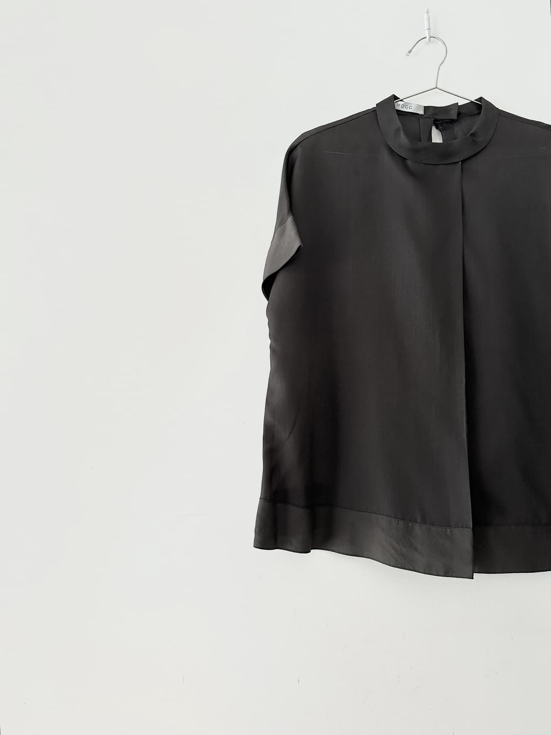 Organza split classic blouse / khaki 상품이미지2