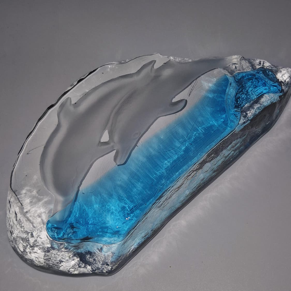 80s 스웨덴 크리스탈 카빙 돌고래 대형 오브제 상품이미지9