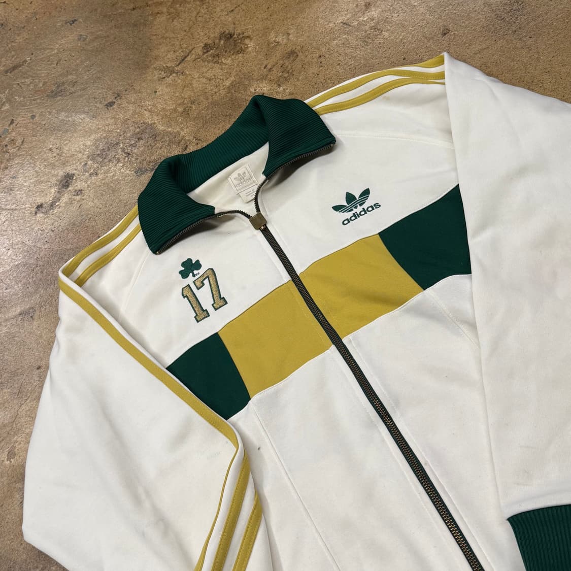 아디다스 화이트 그린 올드스쿨 파이어버드 클로버 셀틱스 져지 상품이미지1